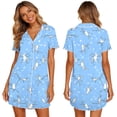 thumbnail image 7 of ZHYou Short Sleeve Nightgowns for Women Plus Size Button Down Sleepwear Sleep Shirts Soft Comfy Cute Printed Pajama Dresses Multicolor M, 7 of 7
