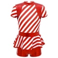 thumbnail image 5 of inhzoy Kids Girls Christmas Candy Cane Short Jumpsuit, 5 of 6
