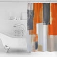 thumbnail image 4 of Small Stall Shower Curtain 36x78 Inch Narrow Half Size Burnt Orange Gray Bath Curtains Bathroom Decor Modern Abstract Oil Painted Geometric Waterproof Fabric Shower Curtain Set with Hooks 36 Inch, 4 of 6