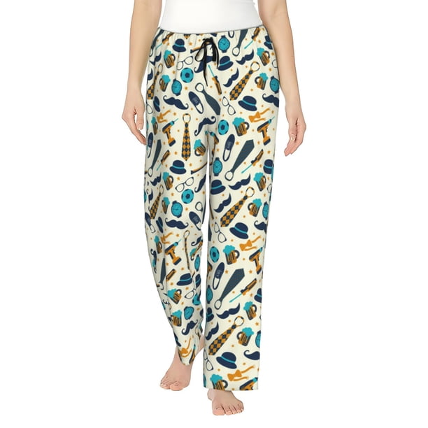 Balery Fathers day Pantalones de pijama para mujer, pijamas ultraligeros, pantalones de estar por casa-Large