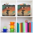 thumbnail image 6 of Yayeee 2 Pack Canvas Storage Basket with Handles for Shelves Fabric Bins Closet Organizer, Astronaut in Rain, 6 of 8