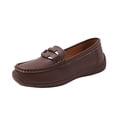 thumbnail image 3 of Domzle Women's Comfortable Faux Leather Penny Loafers Slip On Business Casual Dress Shoes Lightweight Office Work Flats Everyday Walking Shoes for Women Coffee, 3 of 7