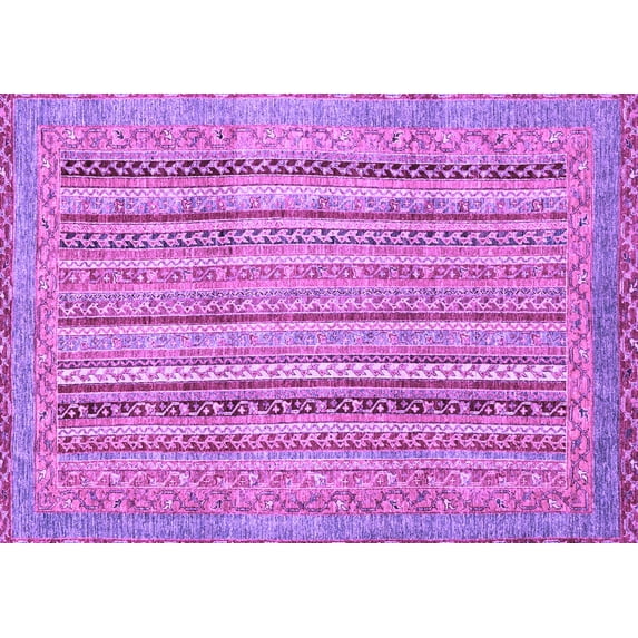 Ahgly Company Indoor Rectangle Abstract Purple Modern Area Rugs, 8' x 12'