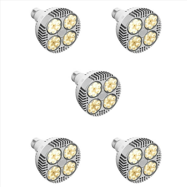 5X E27 Lámpara para Plantas Bombilla 35W LED Luz de Cultivo de Planta Espectro Completo Luz Cálida para Invernadero Jardín Interior