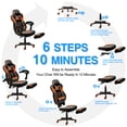 thumbnail image 5 of FULLWATT Video Gaming Chair Office Chair Ergonomic PC Computer Chair Reclining Racing Chair with High Back Swivel Executive Office Desk Chair with Extendable Footrest Adjustable Lumbar Pillow Orange, 5 of 9