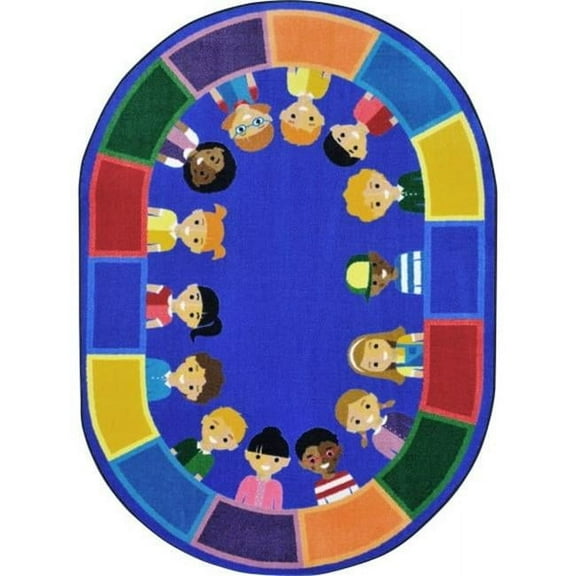 5 ft. 4 in. All of Us Together Classroom Kid Essentials Round Rug  Multicolor