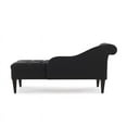 thumbnail image 5 of Harrison Tufted Roll Arm Chaise Lounge Jet Black, 5 of 14