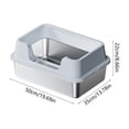 thumbnail image 3 of Deeceymbur Deep Stainless Steel Litter Box Large Semi Enclosed Cat Litter Pan High Sided Anti Scatter Odor Control Kitty Toilet Easy Clean Non Slip Base with Scoop, 3 of 6