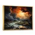 thumbnail image 2 of Designart "Fleeting Shadows Orange Storm" Landscapes Floater Framed Wall Art Print, 2 of 7
