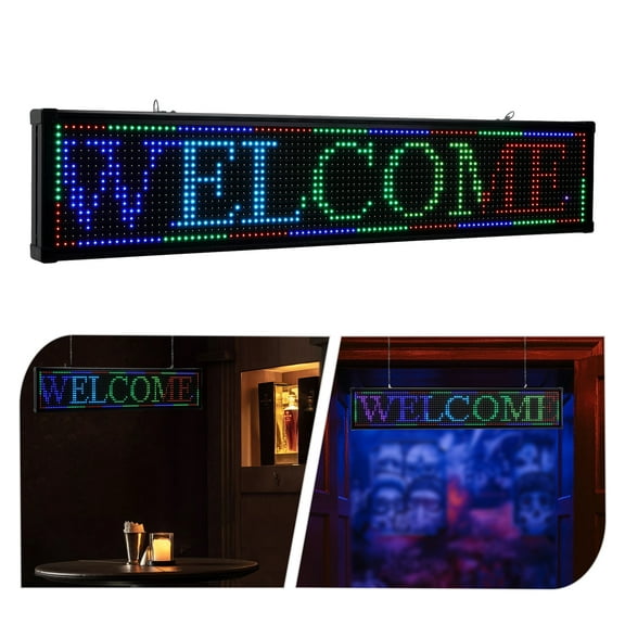 High Brightness Outdoor LED Sign Programmable Scrolling Message Display Board Advertising Ultra-thin Flexible Bluetooth LED Sign with WiFi USB for Advertising Programmable Scrolling Sign