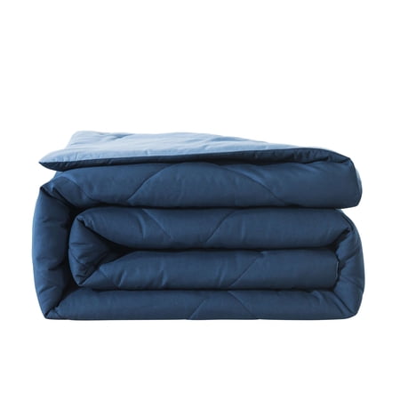 MAINSTAYS REVERSIBLE MICROFIBER COMFORTER, NAVY, FULL/QUEEN
