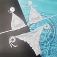 thumbnail image 2 of Wdgfv Women's Metallic String Thong Bikini Set Triangle Halter 2 Piece Brazilian Swimsuit, 2 of 5