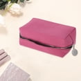 thumbnail image 3 of Unique Bargains 1 Pc Waffle Plaid Pattern Makeup Bag for Travel Rose Red Polyester, 3 of 6