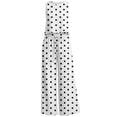 thumbnail image 4 of Muscularfit Matching Summer Sets Palazzo Travel Sets Polka Dot Set Sets Sleeveless Wide-Leg White Crew Neck Casual Sets for Women,S, 4 of 6