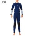 thumbnail image 2 of Traje de buceo de neopreno traje de baño impermeable espesado 5 mm espalda con cremallera Snorkel deportes de agua Manténgase caliente para nadar mujer surf, Navy XXL Advancent OD019356-18, 2 of 7