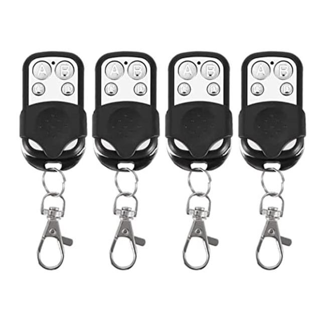 Llave remota 4 Uds llaveros de control remoto con un clic, robo contra 4 botones, emparejamiento simple 433MHz para tragaluz de puerta de garaje de coche