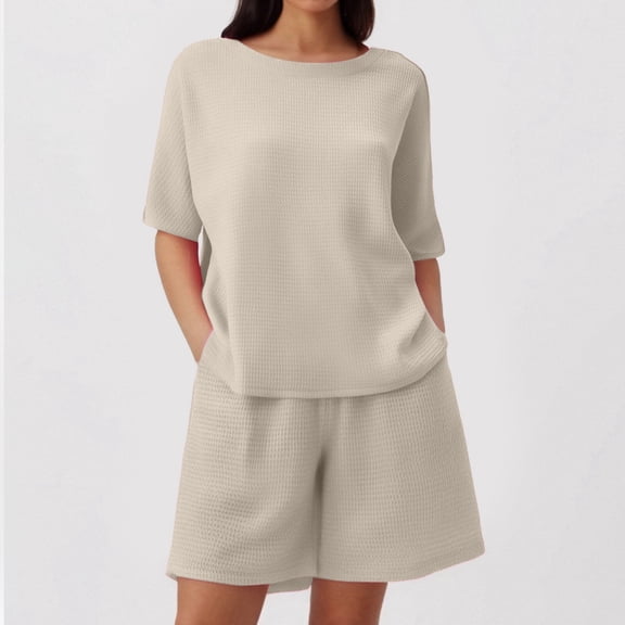 MAIHAN Outfits for Women Y2k Outfits Shirt Tops Shorts Clothes Sets Crewneck Tees Shorts Playwear Sets Dressy Casual Outfits for Women