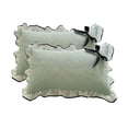 thumbnail image 3 of Jiaeri Lace Ruffled Pillowcases Set of 2 - Rose Print Decorative Pillow Covers with Bow, Soft Brushed Polyester Bedding, Standard Size 20x30 Inches, for Bedroom Sofa Home Decor, 3 of 7