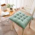 thumbnail image 2 of Xiao Hua Cojín de pana para silla con lazos, ultra suave y cálido, para niños que leen, cómodo cojín cuadrado para adultos, 15.7" x 15.7", verde, 2 of 5