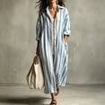 thumbnail image 5 of Bxsruta Womens Maxi Shirt Dress Long Sleeve Button Down Casual Casual Vacation Beachwear, 5 of 8