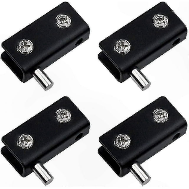 Black Stainless Steel Frameless Glass Door Hinges with Adjustable Pins (4 Pack)