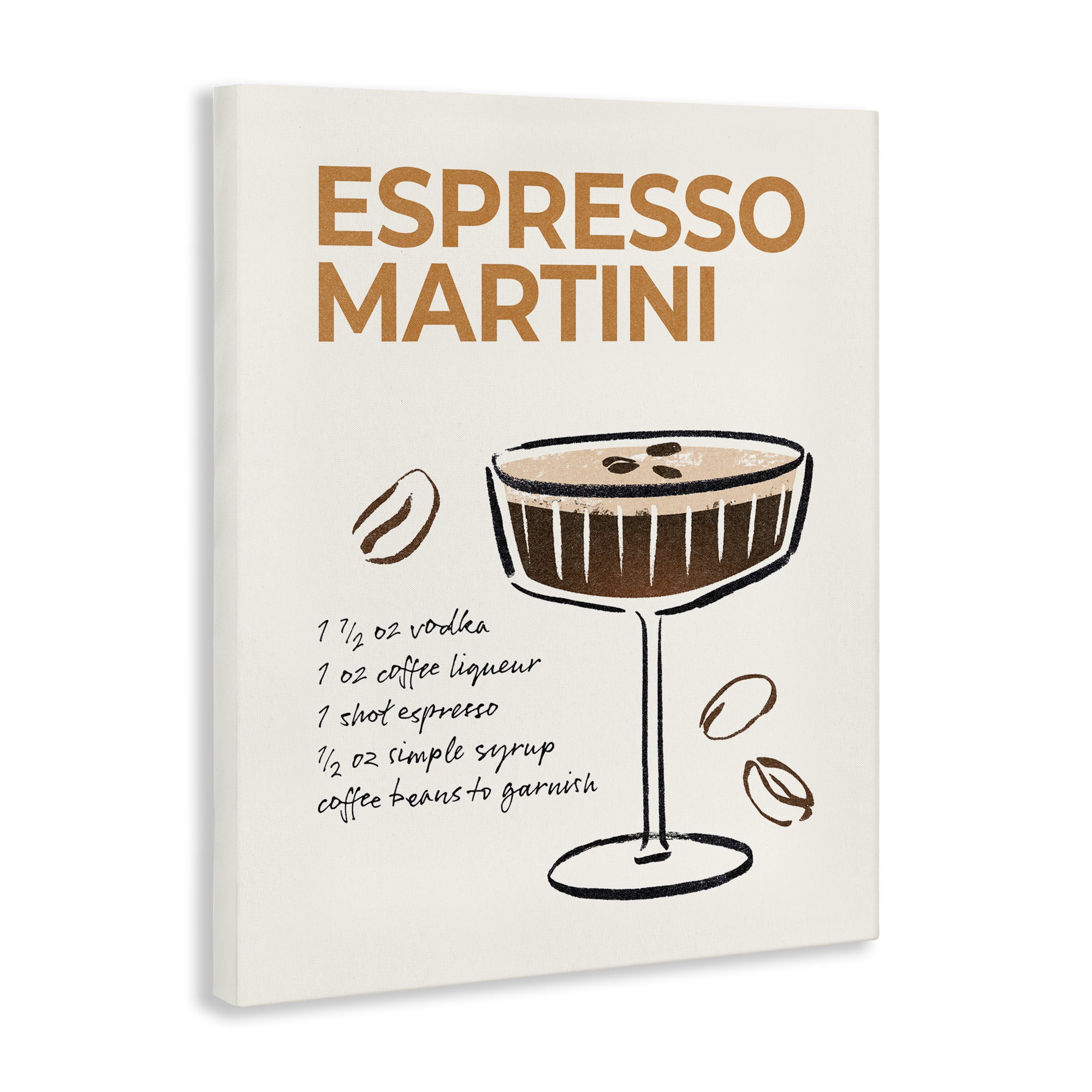 Stupell Industries Espresso Martini Recipe Food & Beverage Painting Wrapped Canvas Art Print Wall Art, 16 x 20