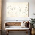 thumbnail image 3 of Elephant Stock One Line Woman Wall Art - Horizontal Canvas Wall Art - Living Room Wall Decor - People Canvas - Beige And White Decor - 51" x 34", 3 of 8
