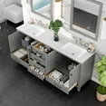 thumbnail image 6 of Eviva Aberdeen 78" Transitional Gray Bathroom Vanity with White Carrara Quartz Countertop, 6 of 7