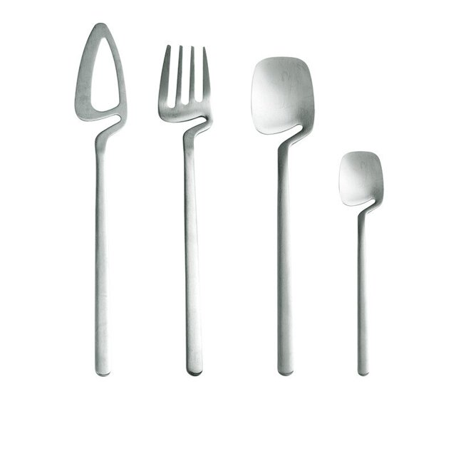 Cuchara de postre de acero inoxidable nórdico para pastel, pudín, helado, carne Irregular, mantequilla, ensalada, tenedor, decoración, vajilla para fiesta de boda Fivean unisex
