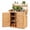 Yellow, variant on Biotree Potting Bench Workstation with Stainless Steel Top, Wood Garden Work Table with Removable Shelves and Storage Cabinet for Yard, Gray