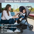 thumbnail image 4 of Cochecito convertible 2 en 1 para bebé – asiento reversible, capazo plegable con una mano, respaldo reclinable, capota XL UPF 50+, reposapiés ajustable, cesta de almacenamiento, 4 of 7