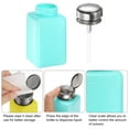 thumbnail image 5 of Uxcell Solvent Alcohol Dispensers 180ml(6oz) Push Down Liquid Dispenser Pump w Stainless Steel Lid, Green, 5 of 6