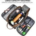 thumbnail image 5 of WITZMAN Canvas Toiletry Bag for Men Large Capacity Hanging Dopp Kit for Men Leather Toiletries Water-Resistant Bathroom Bag(A8002 Brown), 5 of 9