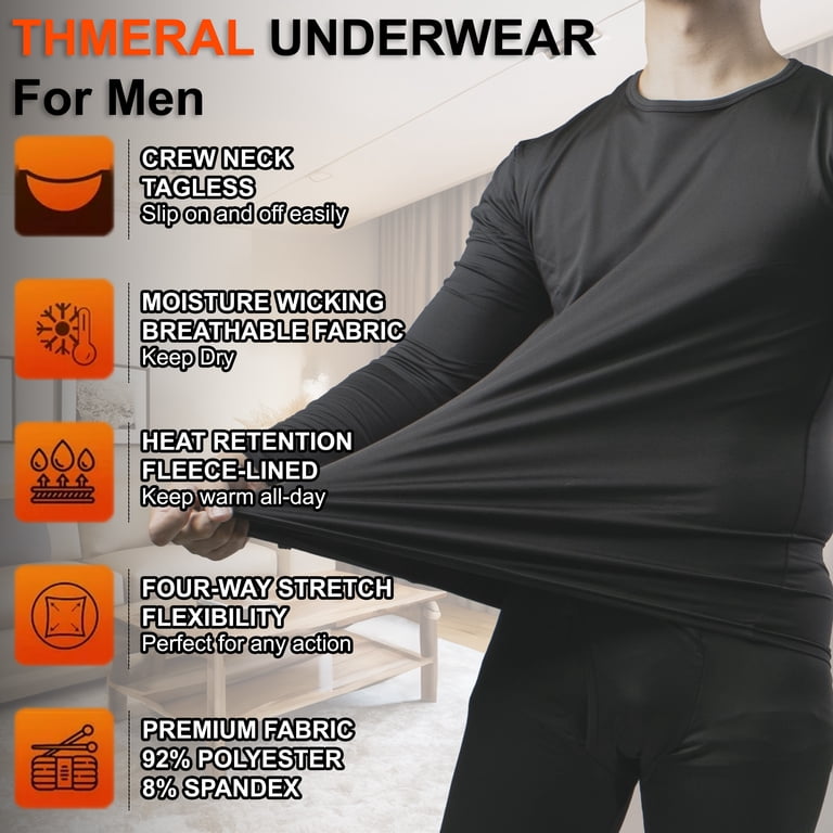 NevEND Men's Microfiber Fleece-Lined Thermal Set photo 2
