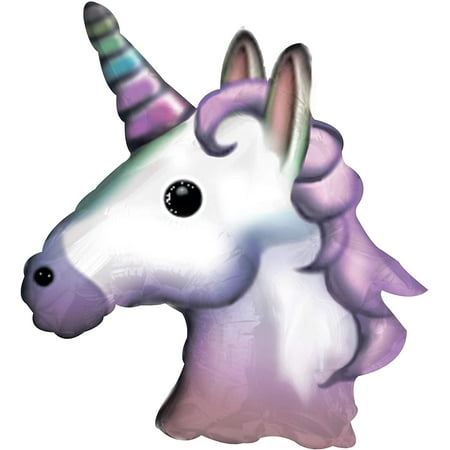 PMU Unicorn Emoticon Shape-A-Loon 24in Mylar Balloon Pkg/5