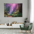 thumbnail image 2 of GOSMITH Fabric Tapestry Sunshine Red Forest Print Fabric Tapestry Decorative Wall Art Tablecloth Bedspread Picnic Blanket Beach Throw Blanket for Bedroom Hall Dormitory Living Room Hanging, 2 of 7