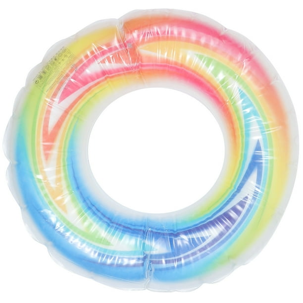KAKOWELY Anillo de natación de verano, anillo de natación inflable de arcoíris colorido, anillo de natación de seguridad