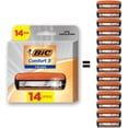 thumbnail image 1 of BIC Comfort 3 Refillable Refill Razor Cartridges, Three-Blade Disposable Razors for Men, Sensitive Skin Razor for a Comfortable Shave, 14 Razor Refill Cartridges, 1 of 3