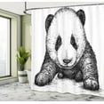 thumbnail image 5 of Ambesonne Animal Shower Curtain, Panda Bear Sketch, 69"Wx75"L, White Black, 5 of 5