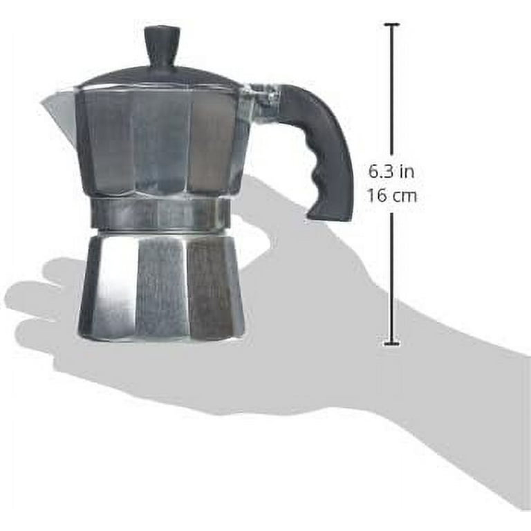 Imusa 3 Cup New Traditional Aluminum Espresso Stovetop Coffeemaker, Silver