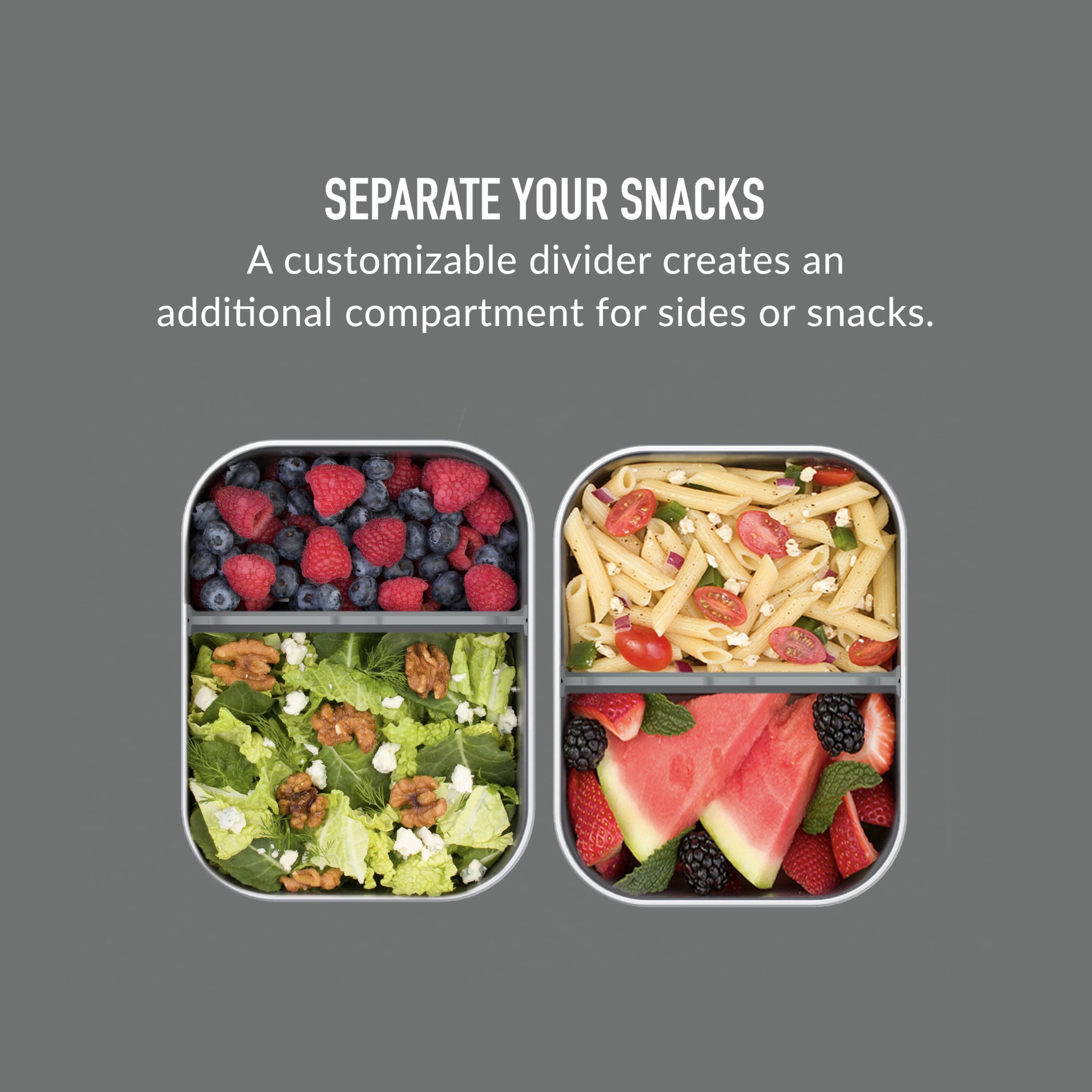 Bentgo MicroSteel Leak-Proof Lunch Box - Microwave-Safe, Oven-Safe, Bento-Style Container with Removable Divider, Airtight Lid, Sustainable Design, Odor & Stain Resistant (Stainless Steel)