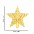 thumbnail image 3 of Adorno para la punta del árbol de Navidad, estrella plana de 5,9 pulgadas, dorado Adornos navideños Estrella brillante para la punta del árbol Adorno navideño dorado brillante para el árbol de Navidad, 3 of 8