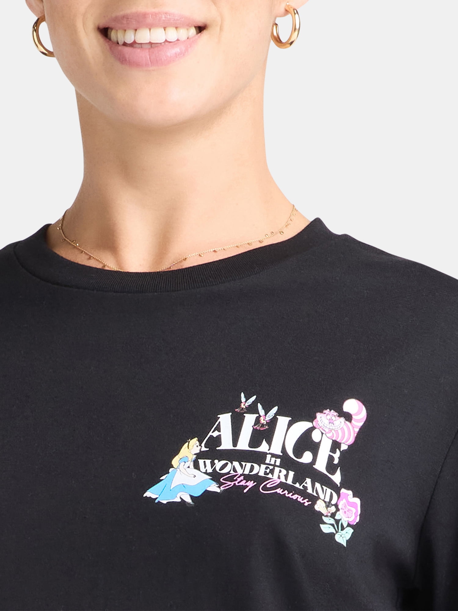 Alice in Wonderland Women’s Curious Graphic Tee, Sizes XXS-XXL