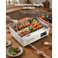 thumbnail image 2 of VEVOR Commercial Electric Griddle, 21 x 11.8 inch, 1750W, 122-570°F Adjustable Temp Control, Stainless Steel Countertop Flat Top Grill with 2 Spatulas, 2 Brushes and 4 Foot Pads, 2 of 9