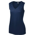 thumbnail image 5 of Sport-Tek Sleeveless V-Neck Tee (LST352) True Navy, S, 5 of 6