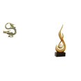 thumbnail image 1 of Escultura china,Minifigura china de latón para decoración de escritorio,Adorno de mesa en miniatura china de latón,Escultura abstracta de fuego,Estatua de arte abstracto para decoración del, 1 of 8