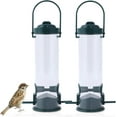 thumbnail image 1 of Squirrel Proof Finch Feeder With Clear Shell, Weatherproof Tube Feeder For Outdoor Use Attracting Various Birds (2Pieces), 1 of 5
