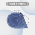 thumbnail image 5 of Better Trends 20" x 32" Oval Shape Bath Mat 100% Cotton Bathroom Rug Water Absorbent Bath Rug Machine Washable (Blue) Lilly Crochet Collection, 5 of 6