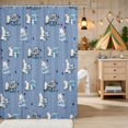 thumbnail image 2 of Erosebridal Bunny Shower Curtain 72Wx78L for Boys Girls, Blue Sewing Waterproof Bath Curtain, 2 of 5