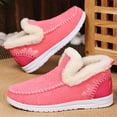thumbnail image 7 of XIMIN Womens Winter Flat Fuzzy Lined Fluffy Snow Boots Warm Faux Fur Lining Anti-Slip Comfy Snow Boot Slip on Loafer Casual Outdoor Plush Short Booties All-Day Home Wear, 7 of 7